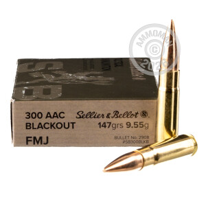 Image of 300 AAC BLACKOUT SELLIER & BELLOT 147 GRAIN FMJ (20 ROUNDS)