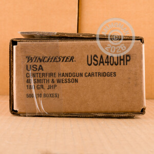 Image of the 40 S&W WINCHESTER 180 GRAIN JHP (500 ROUNDS) available at AmmoMan.com.
