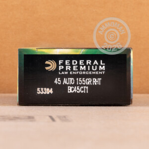 Image of the 45 ACP - 155 Grain RHT Frangible - Federal LE Ballisticlean - 50 Rounds available at AmmoMan.com.