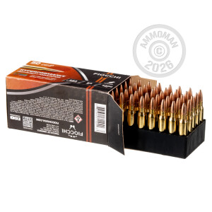 A photograph detailing the 223 Remington ammo with lead free bullets made by Fiocchi.