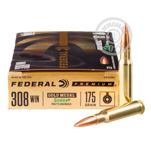 Image of the 308 WIN FEDERAL GOLD MEDAL 175 GRAIN SIERRA MATCH KING HP-BT (20 ROUNDS) available at AmmoMan.com.