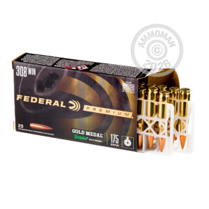 Photograph showing detail of 308 WIN FEDERAL GOLD MEDAL 175 GRAIN SIERRA MATCH KING HP-BT (20 ROUNDS)