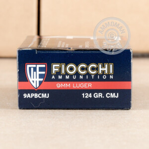 Image of the 9MM LUGER FIOCCHI SHOOTING DYNAMICS 124 GRAIN CMJ (50 ROUNDS) available at AmmoMan.com.