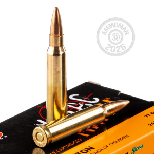 Image detailing the brass case on the PMC ammunition.