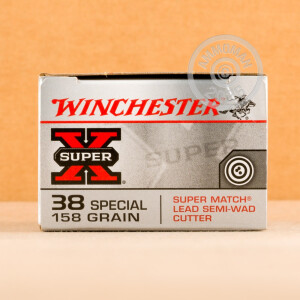 Photograph showing detail of 38 SPECIAL WINCHESTER SUPER-X 158 GRAIN LSWC (50 ROUNDS)
