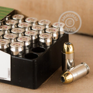 Photograph showing detail of 45 ACP +P REMINGTON GOLDEN SABER 185 GRAIN JHP (25 ROUNDS)