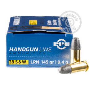 An image of .38 S/W ammo made by Prvi Partizan at AmmoMan.com.