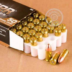 Photo of 9mm Luger FMJ ammo by Blazer Brass for sale at AmmoMan.com.