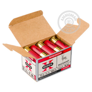 Photo detailing the 12 GAUGE WINCHESTER SUPER-X 2-3/4" #00 BUCK 9 PELLETS (150 ROUNDS) for sale at AmmoMan.com.