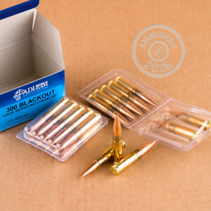 Image of 300 AAC Blackout ammo by Australian Defense Industries that's ideal for precision shooting, training at the range.