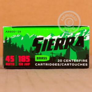 Image of .45 Automatic ammo by Sierra Bullets that's ideal for home protection, Subsonic.