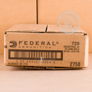 Image of the 22 LR FEDERAL 40 GRAIN LRN (2750 Rounds) available at AmmoMan.com.