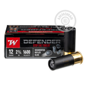 Photograph showing detail of 12 GAUGE WINCHESTER DEFENDER 2-3/4" 1 OZ. SEGMENTED RIFLED SLUG (100 ROUNDS)
