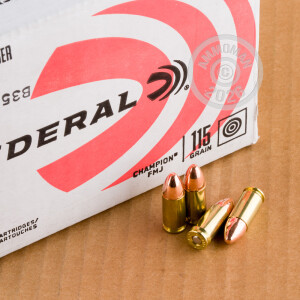Image of 9MM FEDERAL CHAMPION 115 GRAIN FMJ (500 ROUNDS)