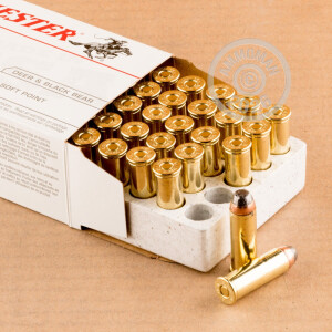 Photograph showing detail of 44 MAGNUM WINCHESTER USA 240 GRAIN JACKETED SOFT POINT (500 ROUNDS)