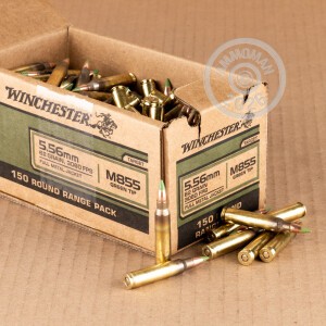An image of bulk 5.56x45mm ammo made by Winchester at AmmoMan.com.