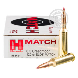 A photo of a box of Hornady ammo in 6.5MM CREEDMOOR.