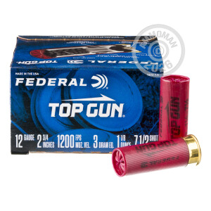 Image of the 12 GAUGE FEDERAL TOP GUN 2-3/4" #7.5 SHOT (25 SHELLS) available at AmmoMan.com.