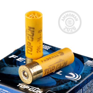 Photo detailing the 20 GAUGE FEDERAL TOP GUN SPORTING 2-3/4" 7/8 OZ. #8 SHOT (250 ROUNDS) for sale at AmmoMan.com.