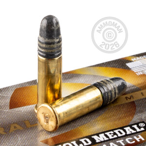 Image of the 22 LR FEDERAL GOLD MEDAL HIGH VELOCITY MATCH 40 GRAIN SOLID POINT (500 ROUNDS) available at AmmoMan.com.