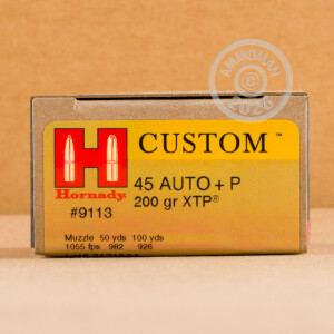 Image of Hornady .45 Automatic pistol ammunition.