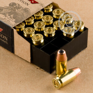 A photo of a box of Hornady ammo in .45 Automatic.