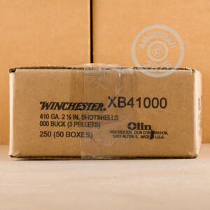 Image of the 410 BORE WINCHESTER SUPER-X 2-1/2" 000 BUCKSHOT (250 ROUNDS) available at AmmoMan.com.