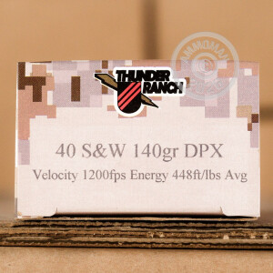 Image of the 40 S&W CORBON THUNDER RANCH DPX 140 GRAIN SCHP (20 ROUNDS) available at AmmoMan.com.