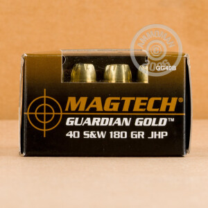 Photo detailing the .40 S&W MAGTECH GUARDIAN GOLD 180 GRAIN JHP (20 ROUNDS) for sale at AmmoMan.com.