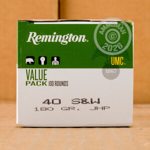 An image of .40 Smith & Wesson ammo made by Remington at AmmoMan.com.