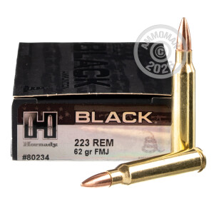 Image of 223 Remington ammo by Hornady that's ideal for training at the range.