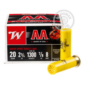 Image of 20 GAUGE WINCHESTER AA 2-3/4" 7/8 OZ. #8 SHOT (250 ROUNDS)