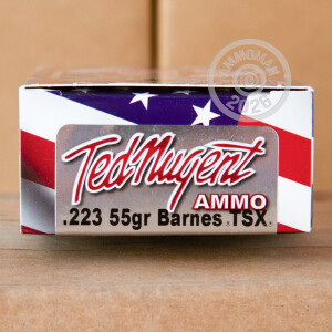 Image of Ted Nugent Ammo 223 Remington rifle ammunition.
