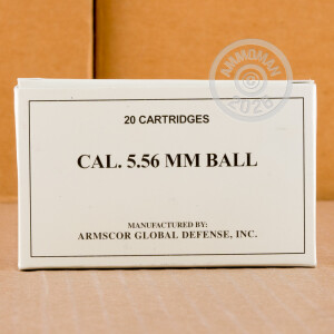 A photo of a box of Armscor ammo in 5.56x45mm.