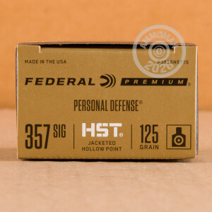 Image of the 357 SIG FEDERAL PERSONAL DEFENSE HST 125 GRAIN JHP (20 ROUNDS) available at AmmoMan.com.
