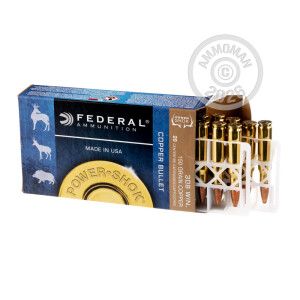 Image of the 308 WIN FEDERAL POWER-SHOK COPPER 150 GRAIN SCHP (200 ROUNDS) available at AmmoMan.com.
