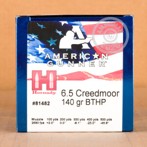 Image of Hornady 6.5MM CREEDMOOR rifle ammunition.