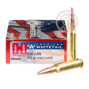 Image of 308 WIN HORNADY AMERICAN WHITETAIL 165 GRAIN INTERLOCK SP (200 ROUNDS)