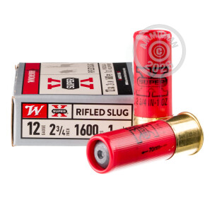 Image of the 12 GAUGE WINCHESTER SUPER-X 2-3/4" 1OZ SLUG (5 ROUNDS) available at AmmoMan.com.