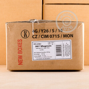 Photograph showing detail of 357 MAG SELLIER AND BELLOT 158 GRAIN FMJ (1000 ROUNDS)