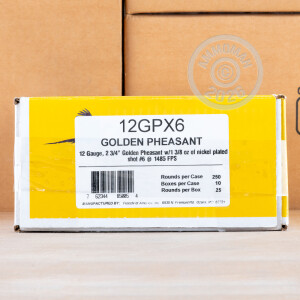 Image of 12 GAUGE FIOCCHI GOLDEN PHEASANT 2-3/4" 1-3/8 OZ. #6 SHOT (25 ROUNDS)