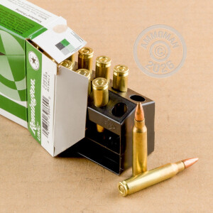 Image detailing the brass case on the Remington ammunition.