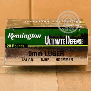 Image of 9MM LUGER REMINGTON ULTIMATE DEFENSE 124 GRAIN JHP (20 ROUNDS)