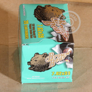 Image of the 7.62X39 BROWN BEAR 123 GRAIN HP (500 ROUNDS) available at AmmoMan.com.
