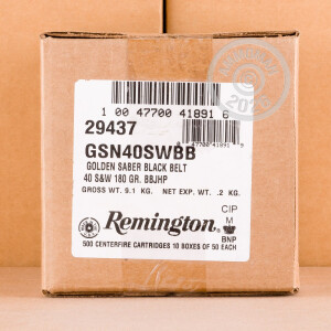 Photograph showing detail of REMINGTON GOLDEN SABER BLACK BELT 180 JHP (50 ROUNDS)