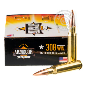 Photograph showing detail of 308 ARMSCOR 147 GRAIN FMJ (200 ROUNDS)