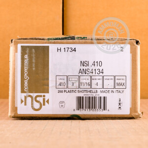 Image of the 410 BORE NOBELSPORT 3" 11/16 OZ. #4 SHOT (25 ROUNDS) available at AmmoMan.com.