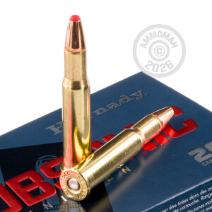 Image detailing the brass case on the Hornady ammunition.