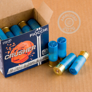 Image of 12 GAUGE FIOCCHI CRUSHER 2 3/4“ 1 OZ. #8 SHOT (25 ROUNDS)