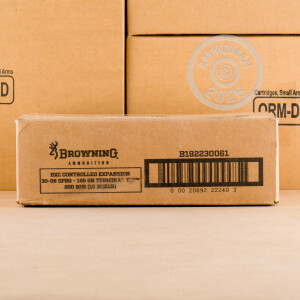 Image detailing the nickel-plated brass case on the Browning ammunition.